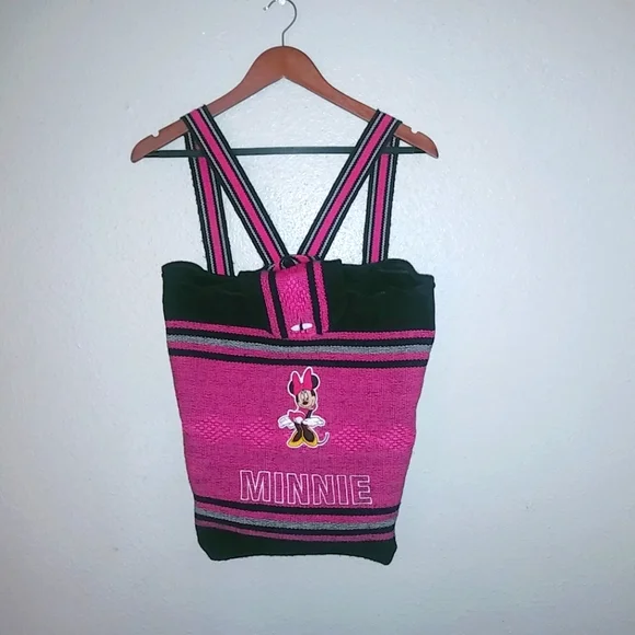 Vintage Disney Minnie Mouse Baja Serape Woven Backpack Bag Multi Color Boho RARE Vintage Disney Mickey Mouse Serape | Mercari main image 3